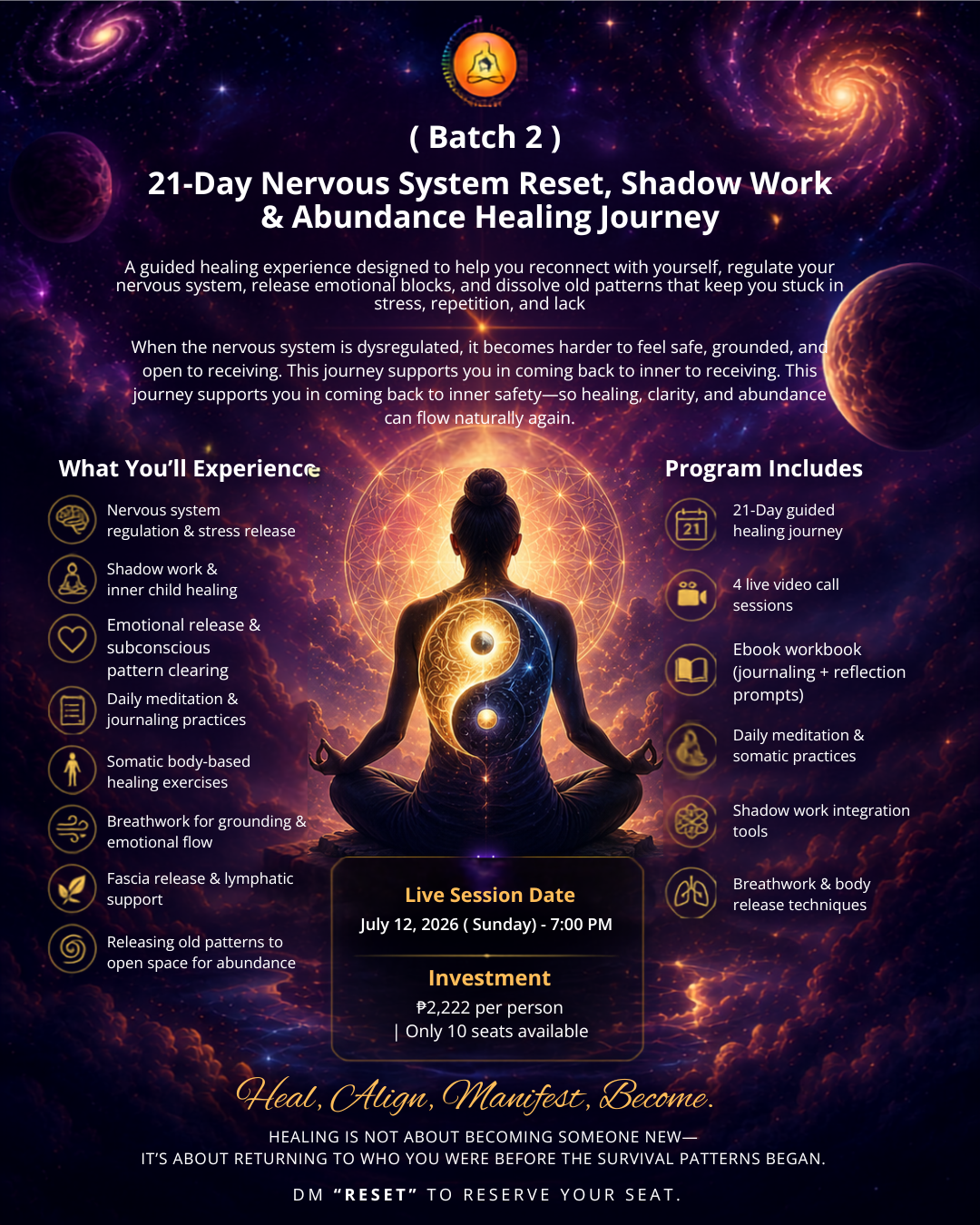( Batch 2 ) 21-Day Nervous System Reset, Shadow Work & Abundance Healing Journey