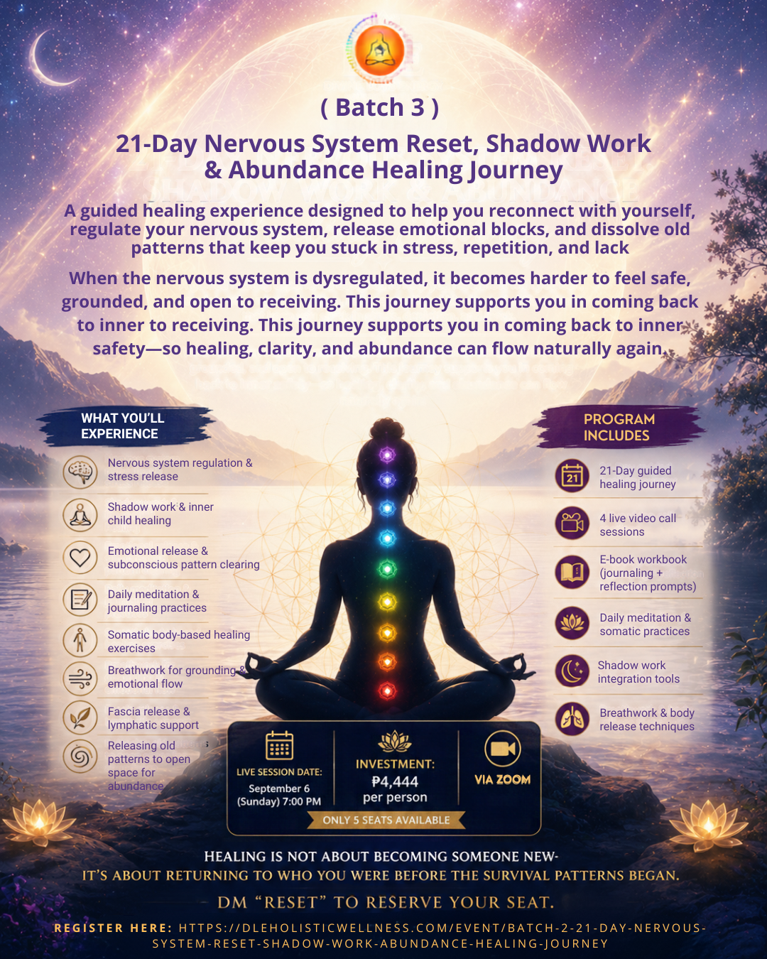 21-Day Nervous System Reset, Shadow Work & Abundance Healing Journey ( Batch 3 )